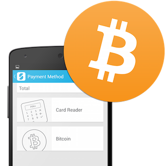 Bitcoin logo on SumUp payment app