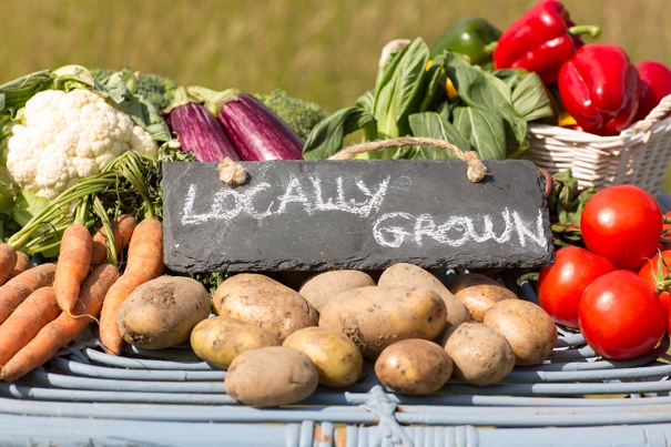 locally grown vegetables at a market