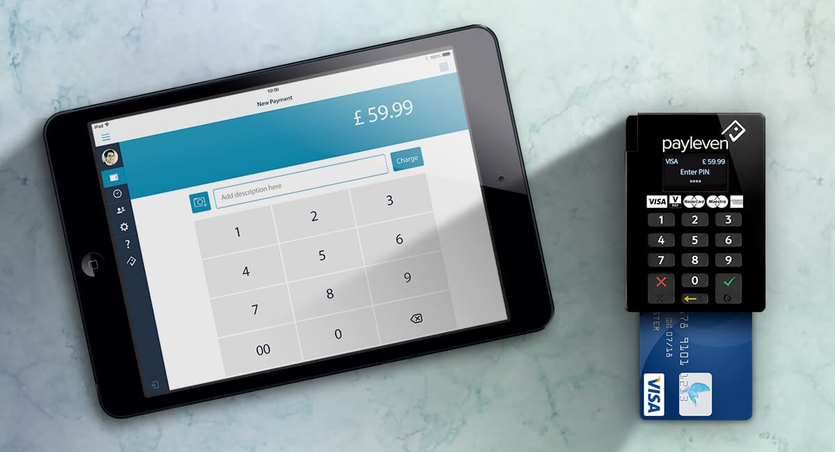 Payleven card reader with app on iPad
