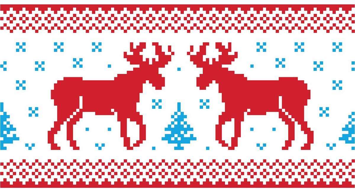 Norwegian festive reindeer banner