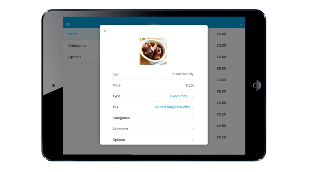 PayPal Here app single product view on iPad
