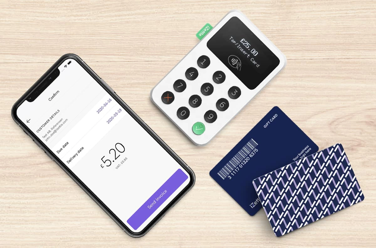 iZettle guft cards invoice app