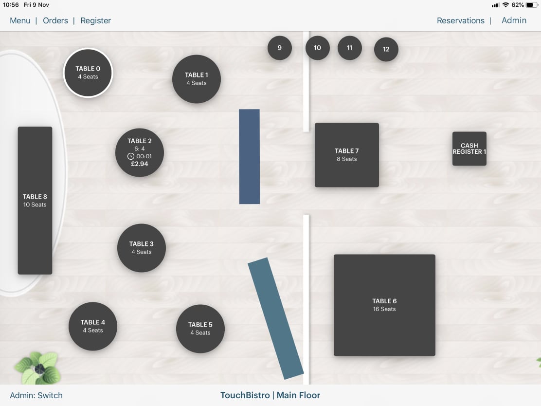 TouchBistro floor table overview TouchBistro floor plan