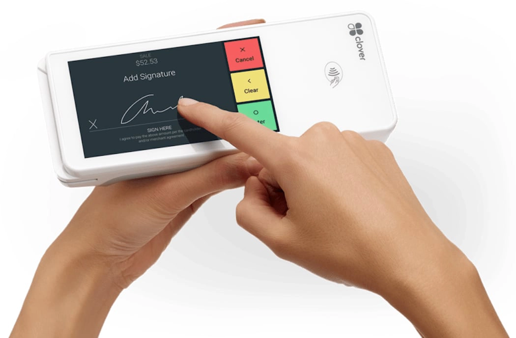 Clover Flex signature for card payment