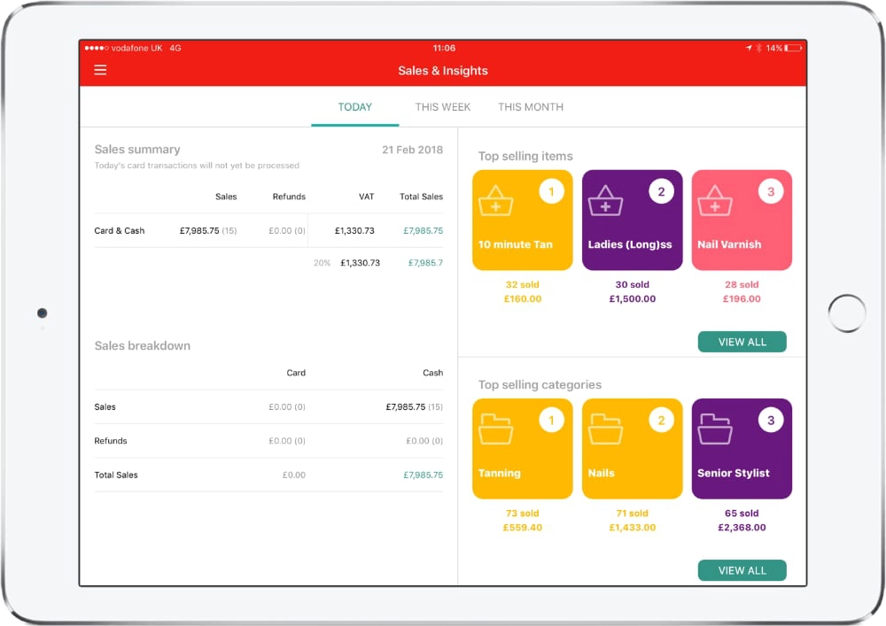 Worldpay POS app - sales and analytics