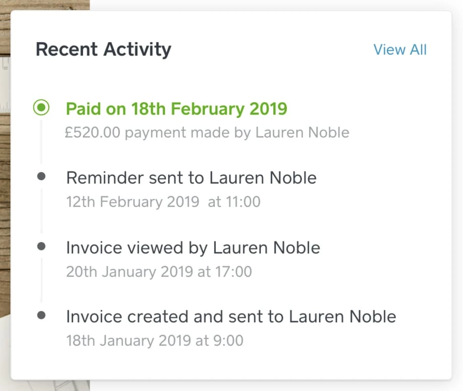 Square invoicing recent activity Square invoicing recent activity