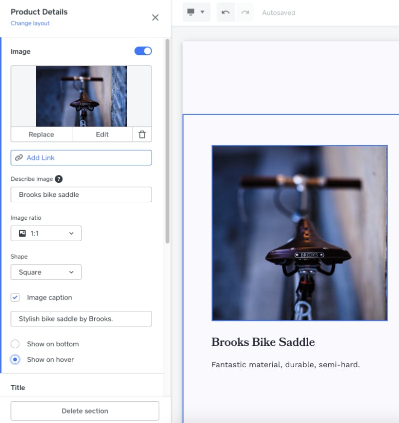 Square Store edit product details