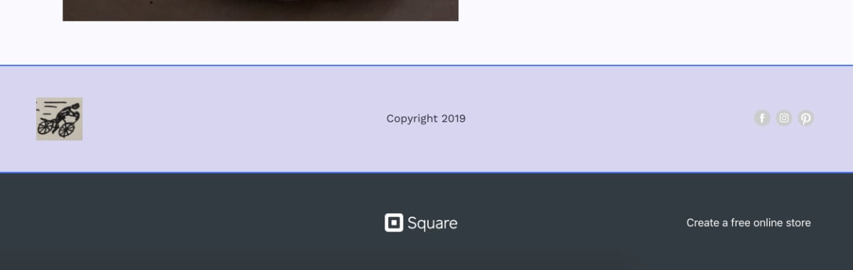 Square Store footer branding