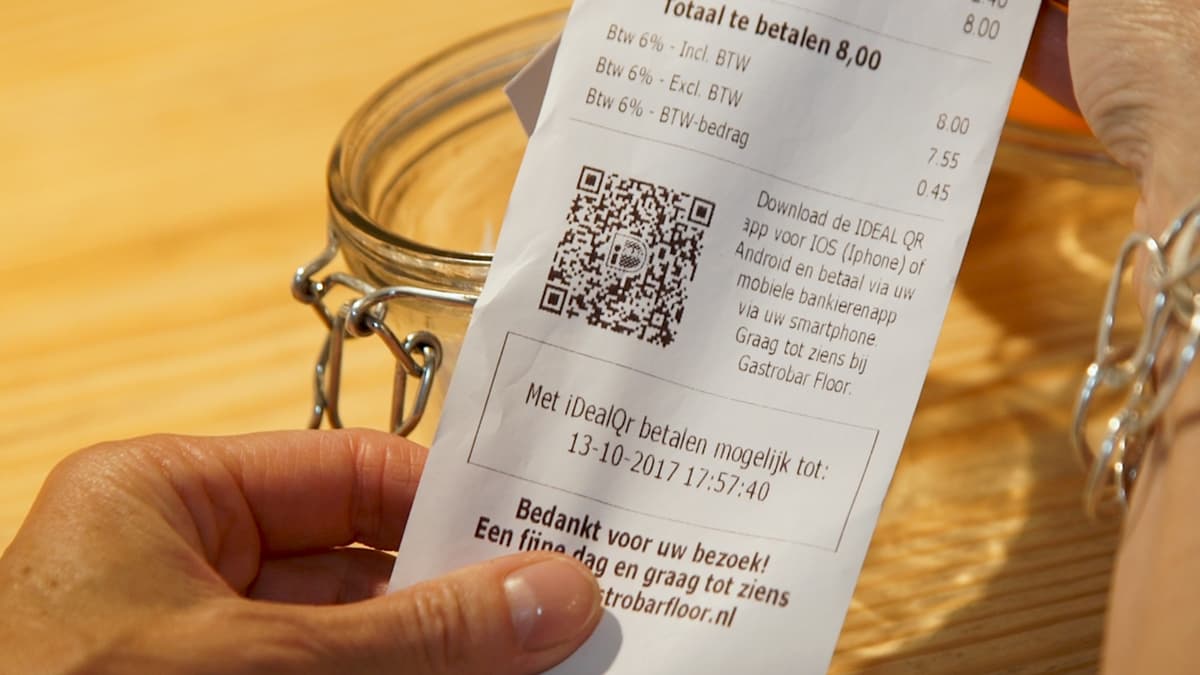iDEAL QR code on receipt in the Netherlands
