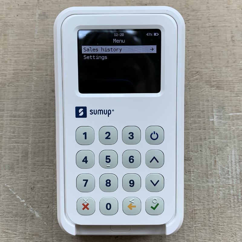SumUp 3G + Printer menu