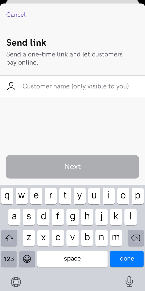 Sending a Payment Link with iZettle