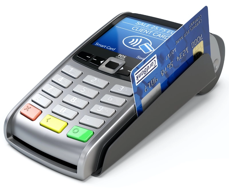 EFTPOS machine with bank card