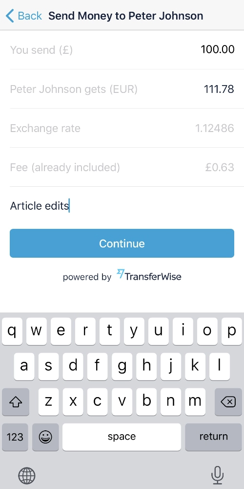 Monzo international transfer with TransferWise