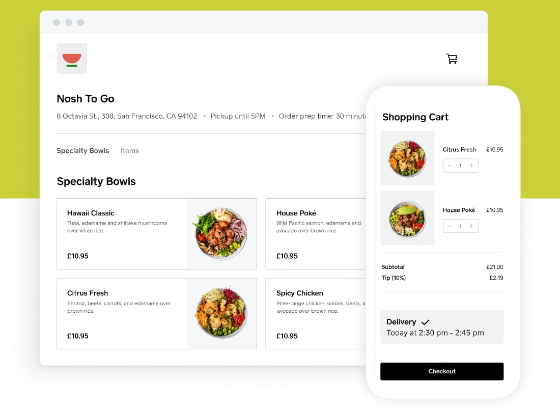 Square Online ordering page