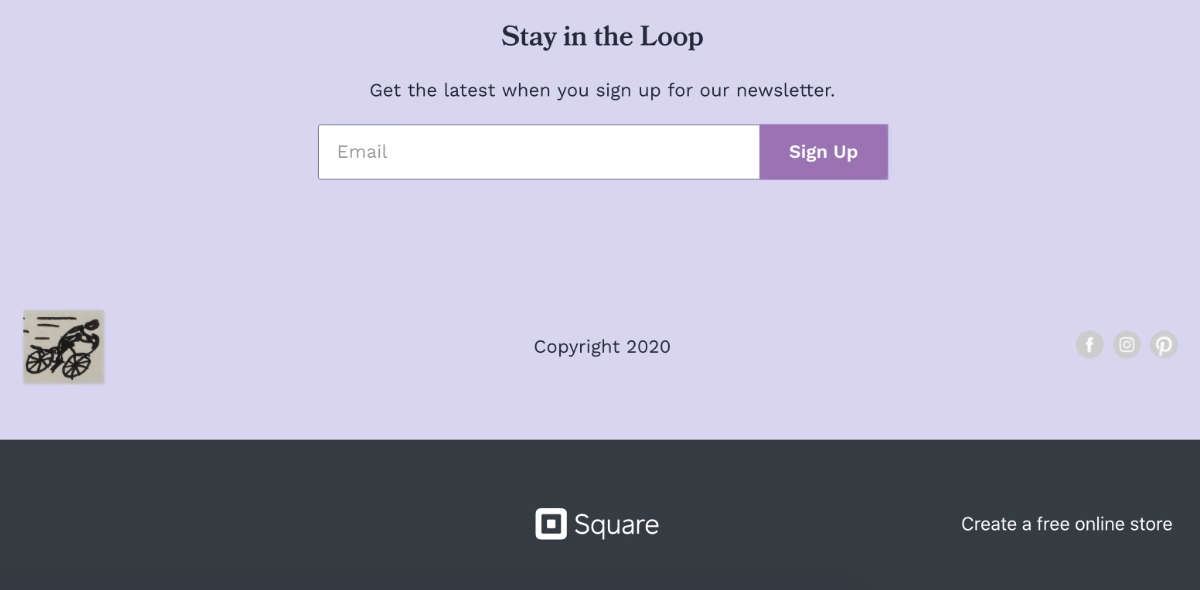 Square Online Store footer free