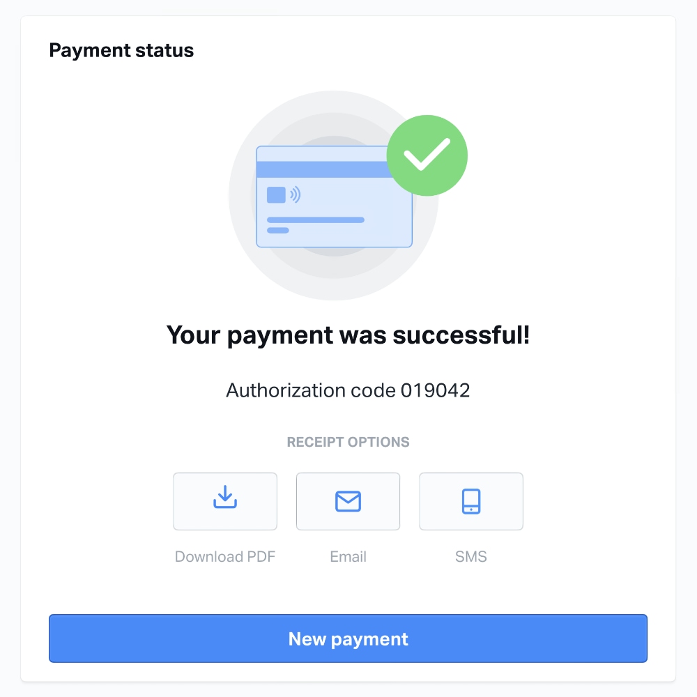 SumUp Virtual Terminal payment successful