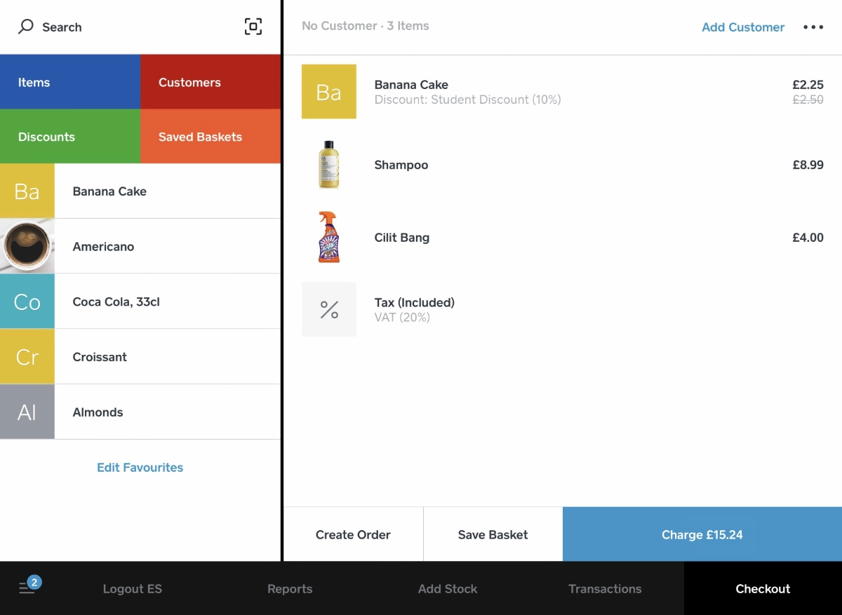 Square for Retail checkout