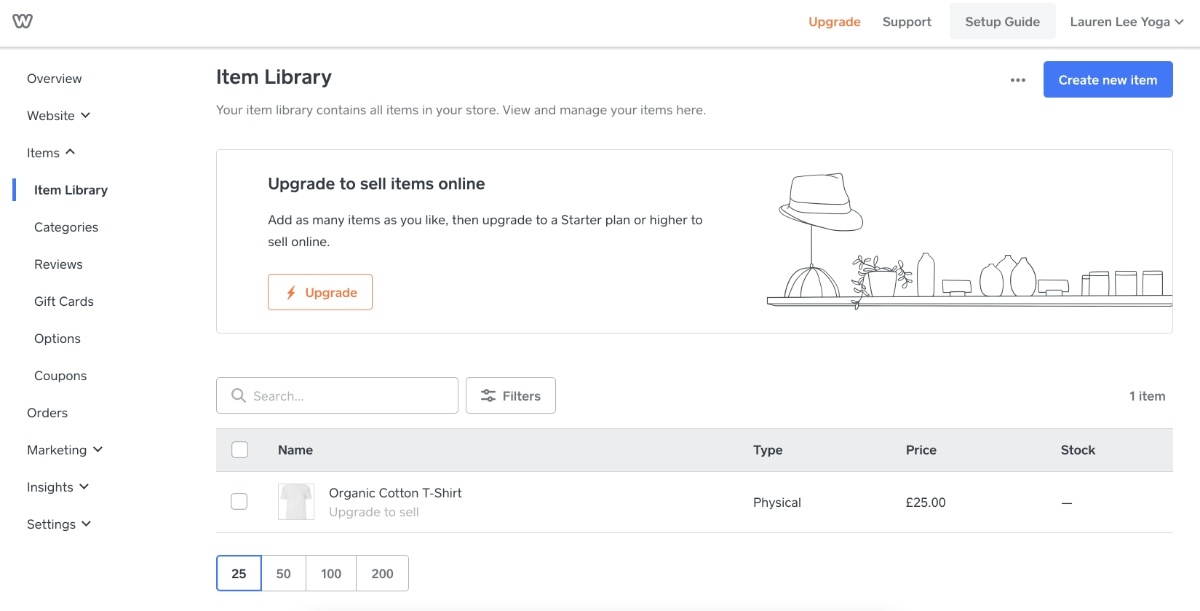 Weebly inventory management