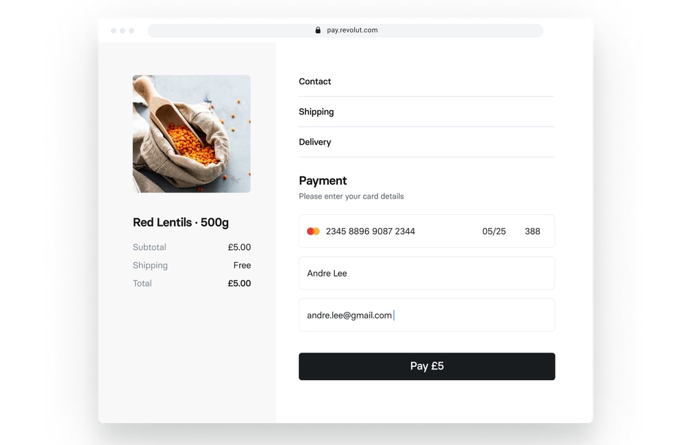 Revolut online payment gateway
