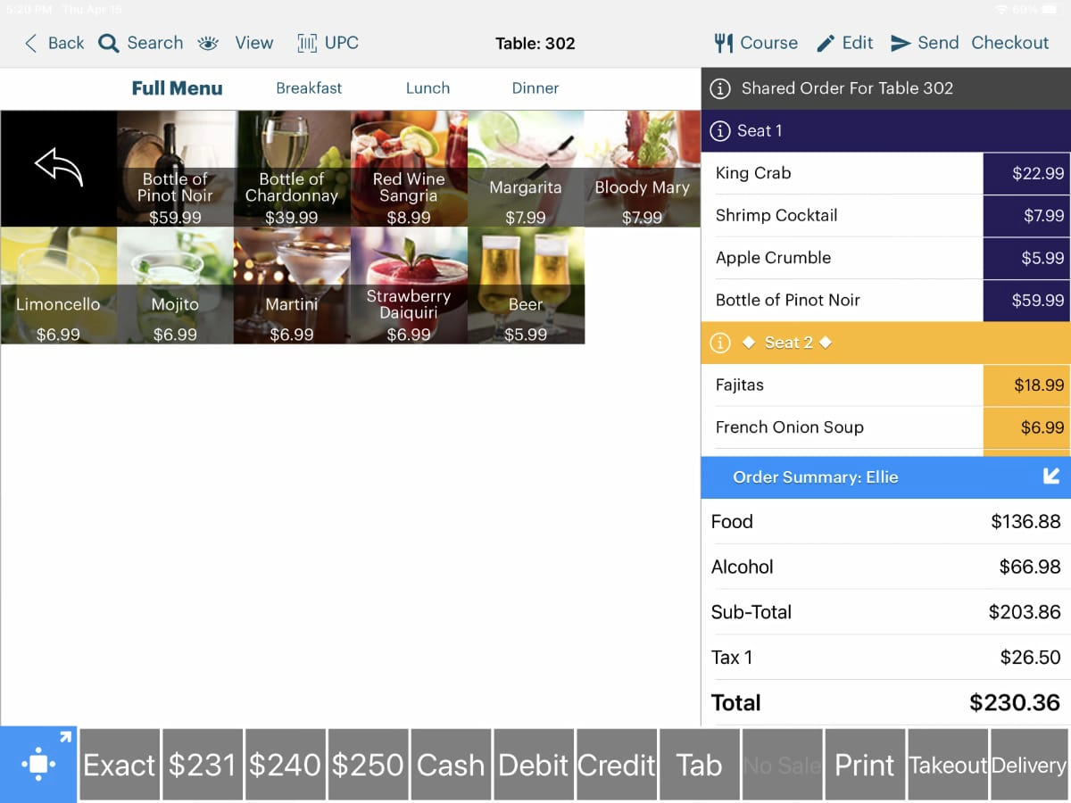 TouchBistro POS order