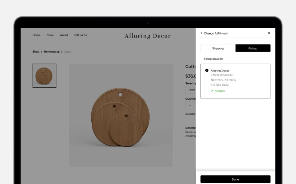 Square for Retail online order for pickup
