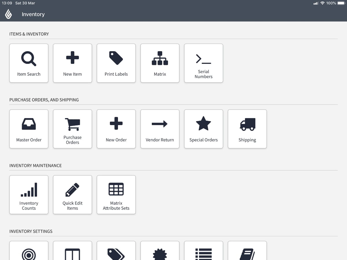 Lightspeed Retail inventory dashboard