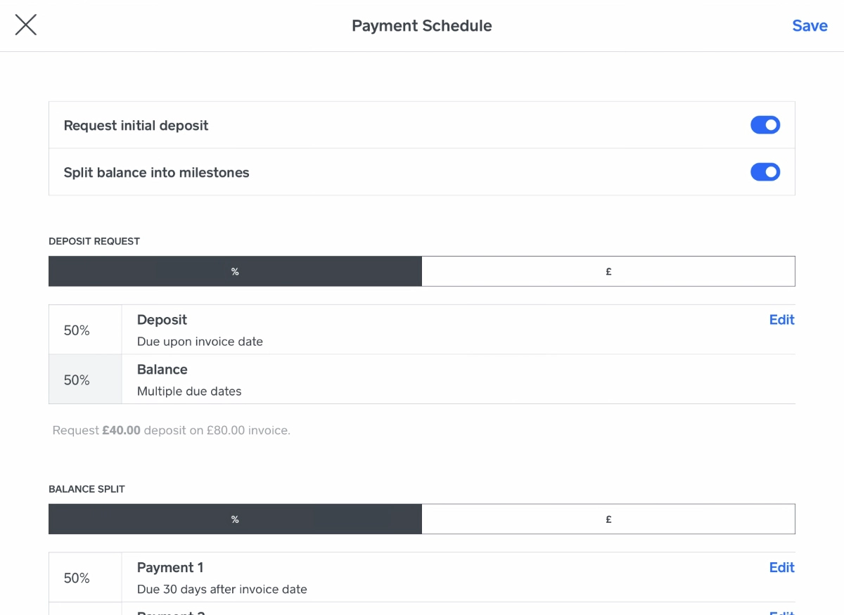 Square Invoices estimate scheduling