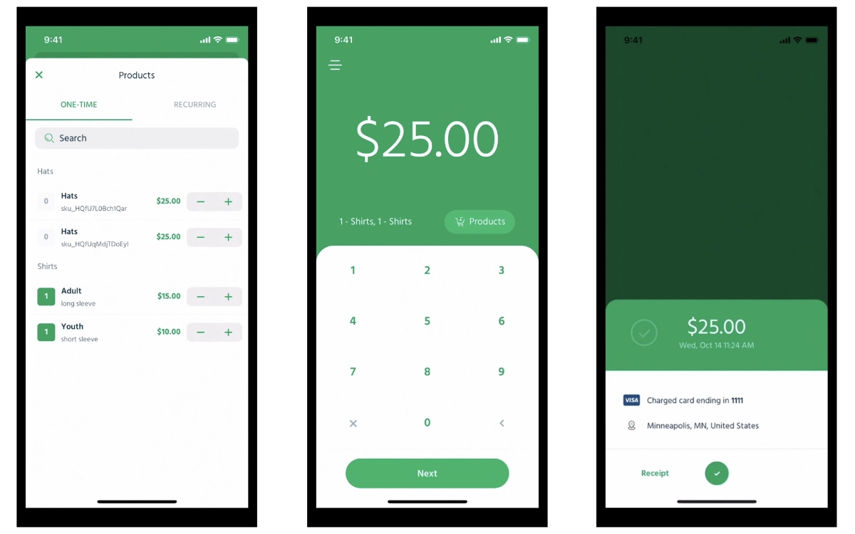 Stripe Payment app on iPhone
