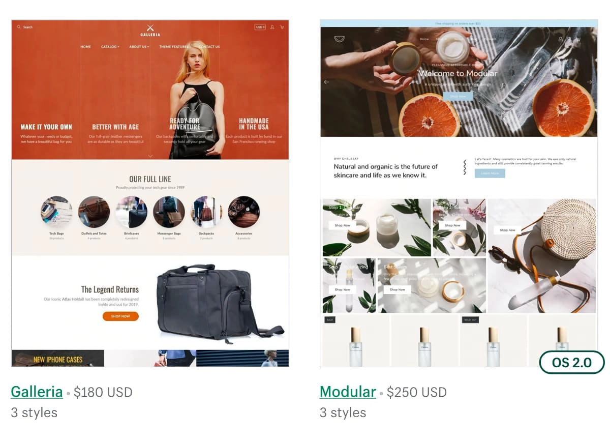 Shopify paid themes