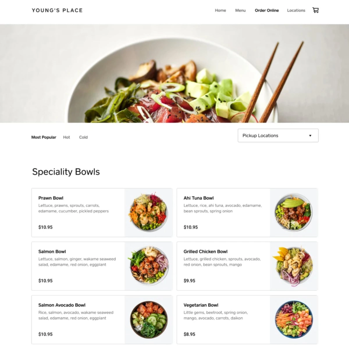 Square Online ordering page