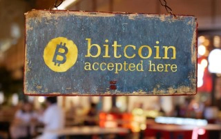 Bitcoin accepted sign on window