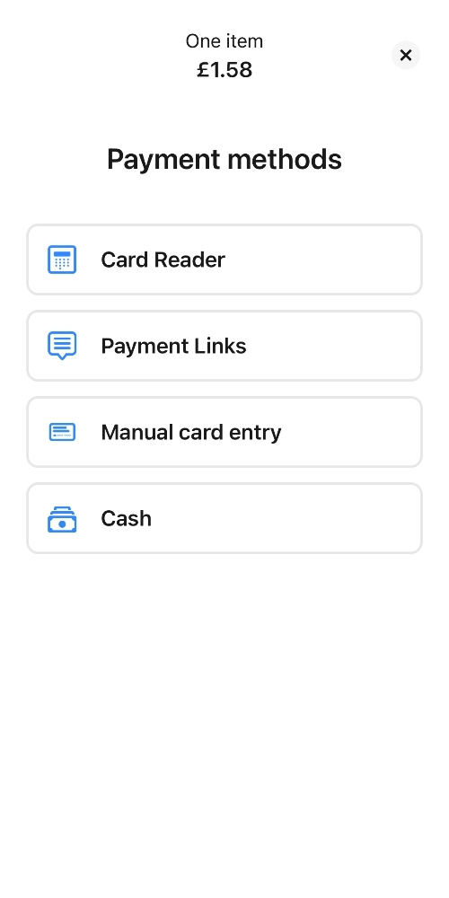 SumUp App payment methods