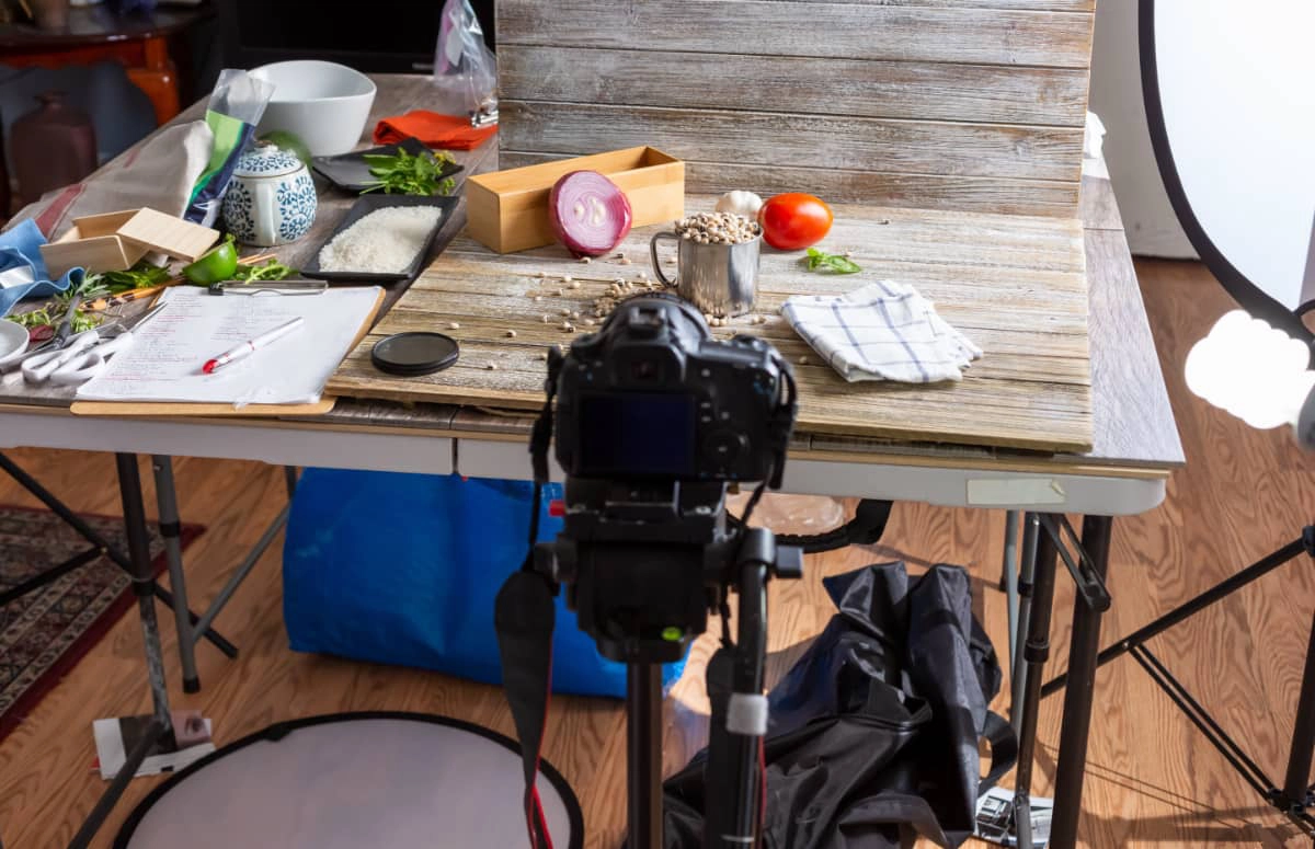 photography setup for food ingredients