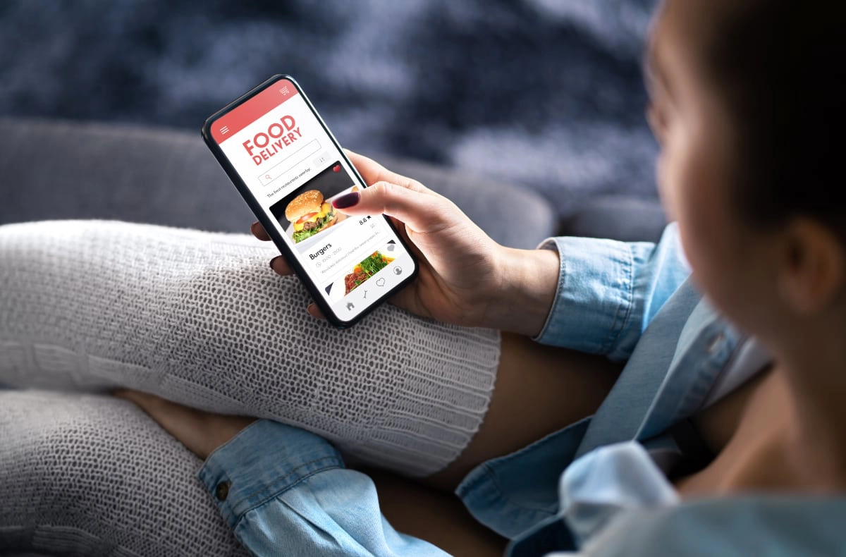 person ordering takeaway in an app