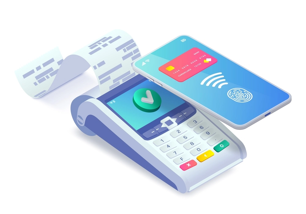 mobile NFC payment on card machine