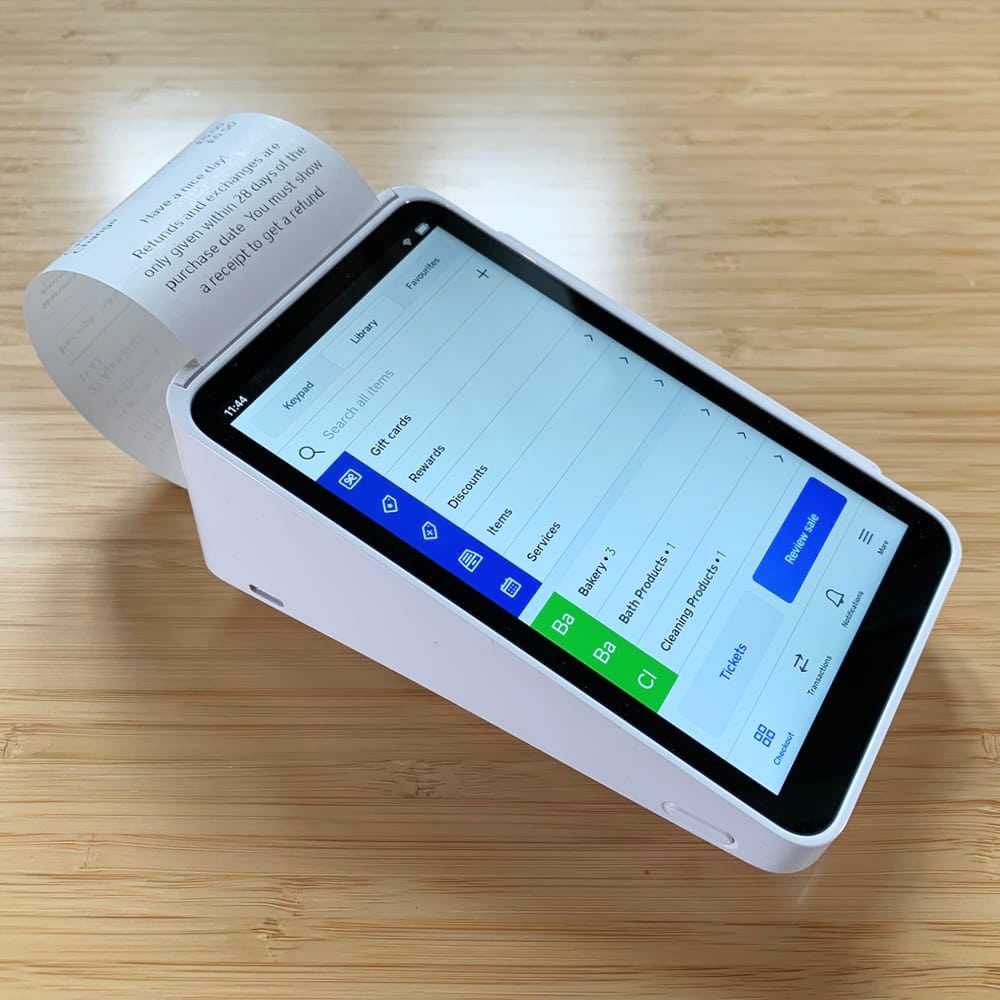 Square Terminal prints receipts