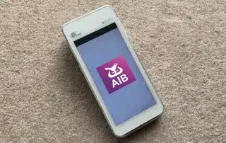 White card machine with AIB logo