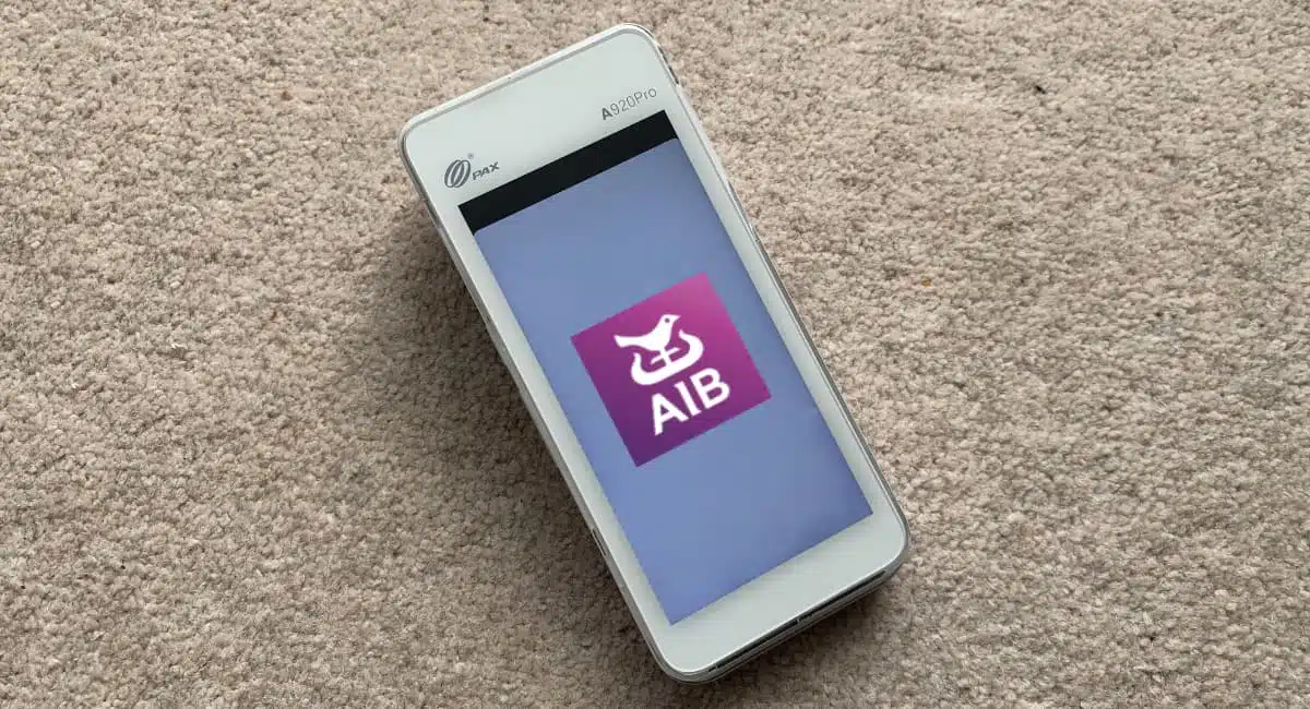 White card machine with AIB logo