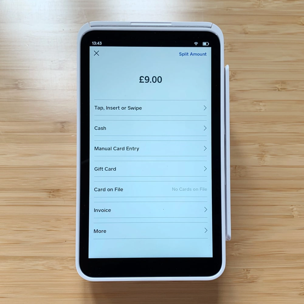 Square Terminal payment method options
