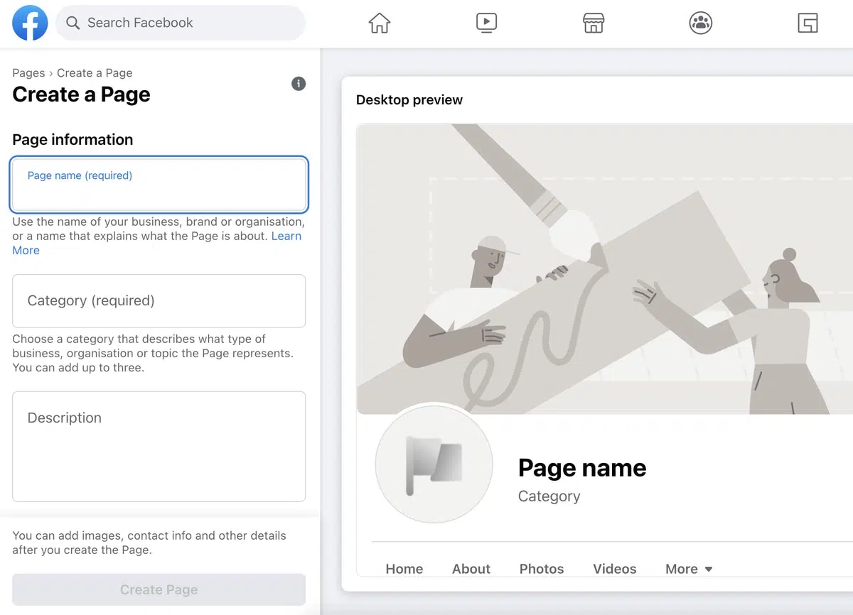 Facebook Page editor