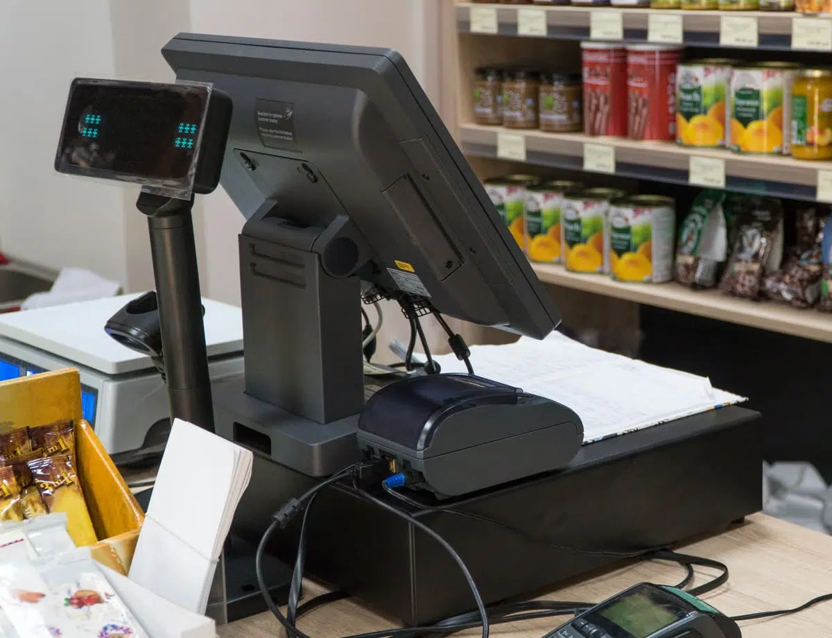 retail POS system on counter