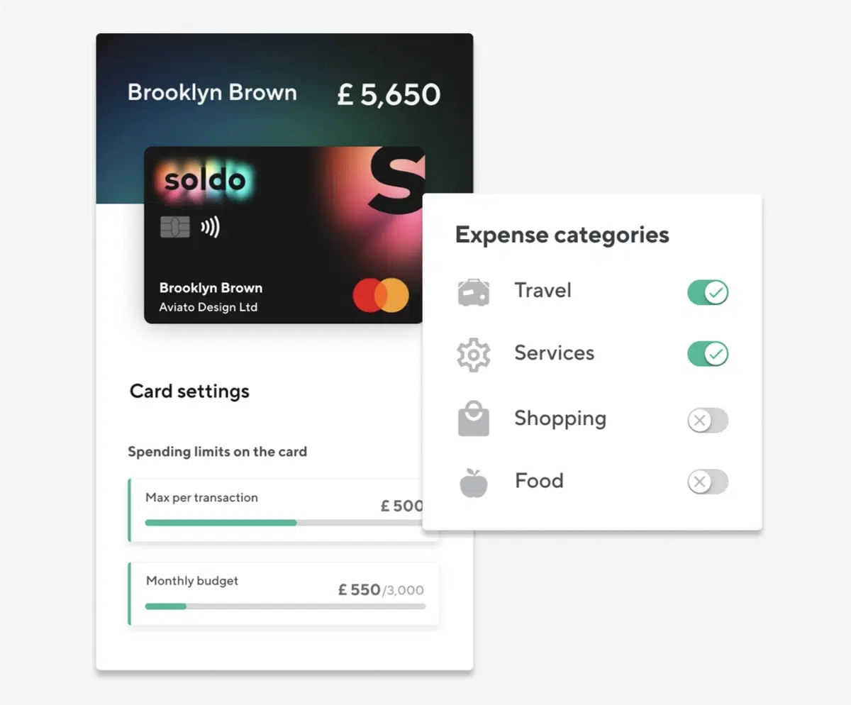 Soldo card settings