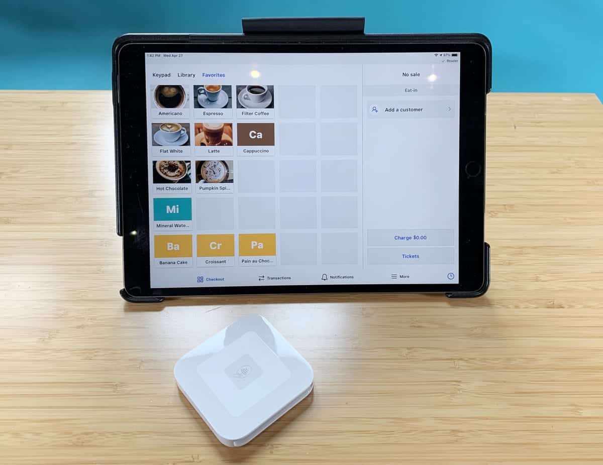 Square Point of Sale iPad app with card reader
