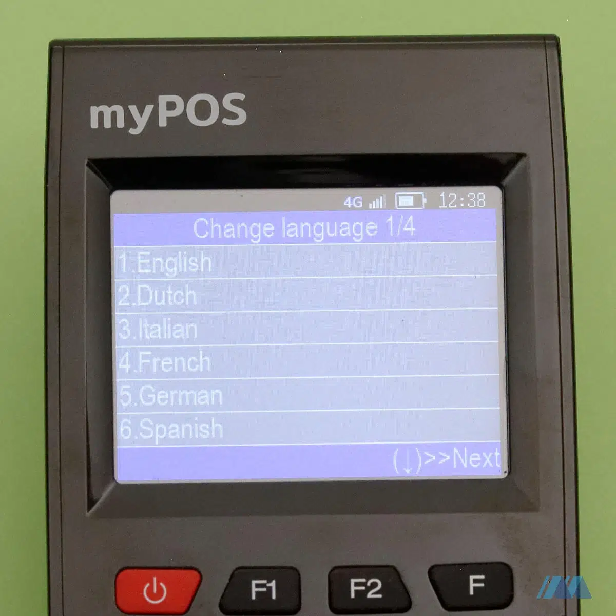 myPOS Go language menu