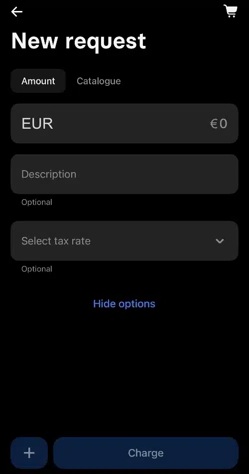 Revolut payment request amount screen