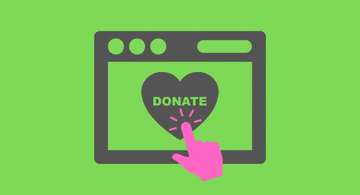 hand tapping online donation heart