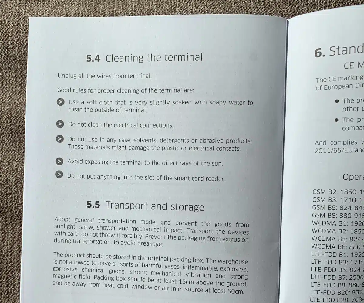 card machine manual page