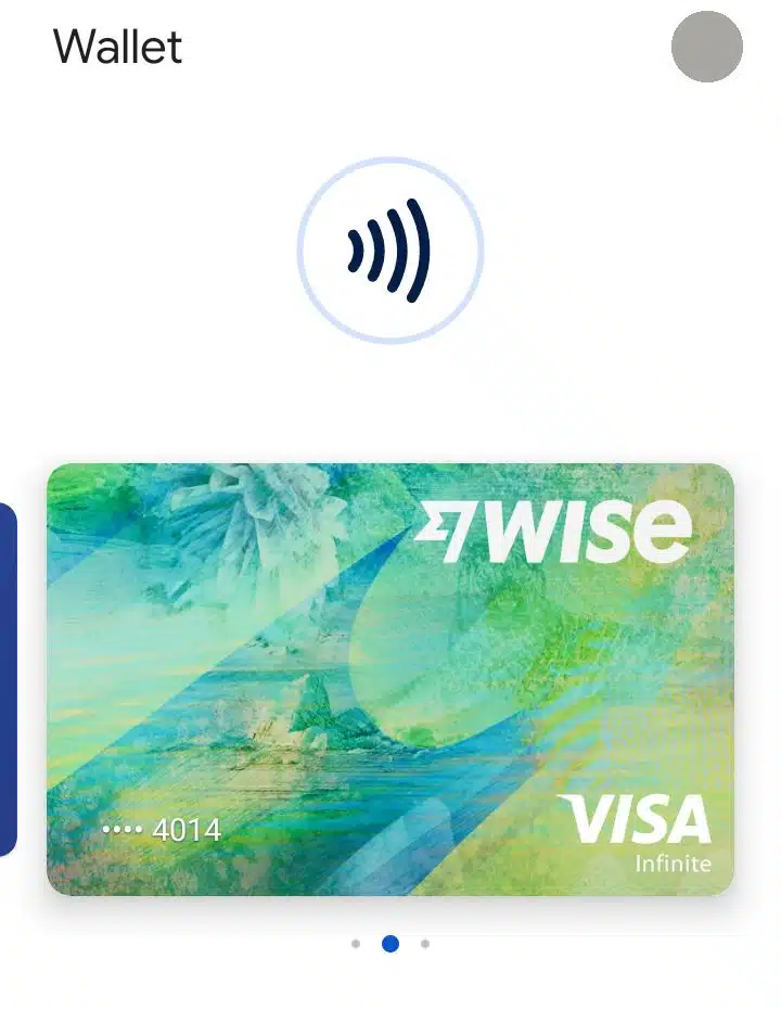 Wise Visa card in Google Wallet