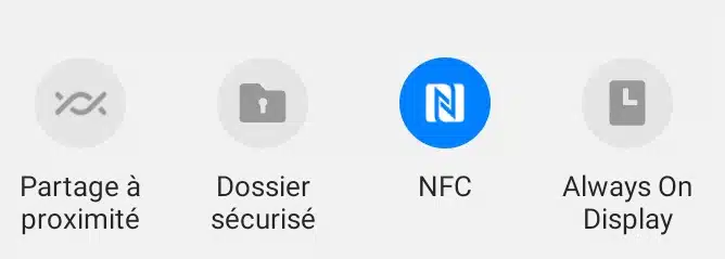 Android NFC logo in French menu