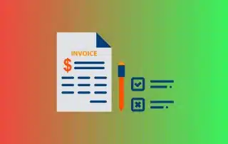 invoice with pen and tick boxes
